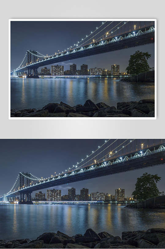 城市夜景大桥高清图片