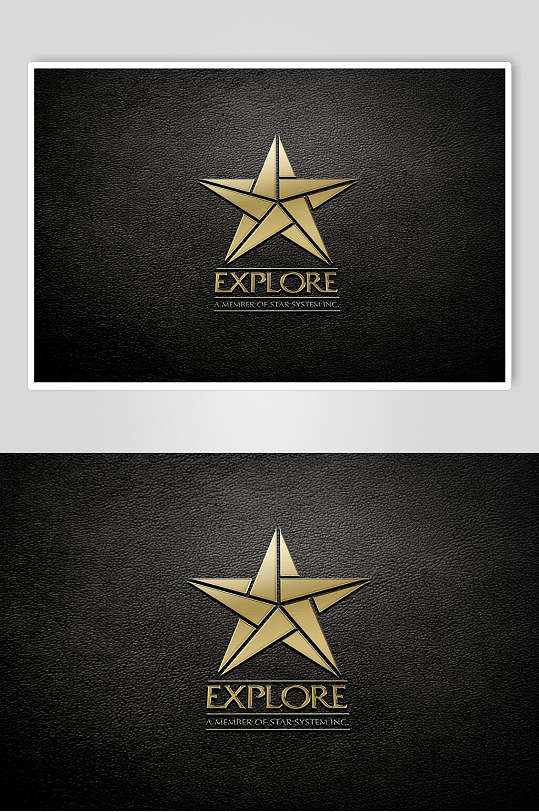 黑色皮质金属感贴膜亚克力logo展示样机