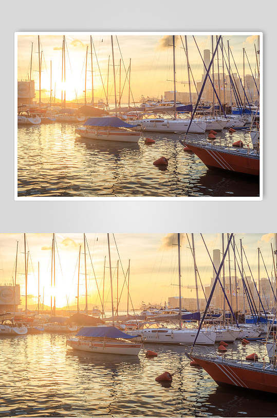 航海船只夕阳高清图片