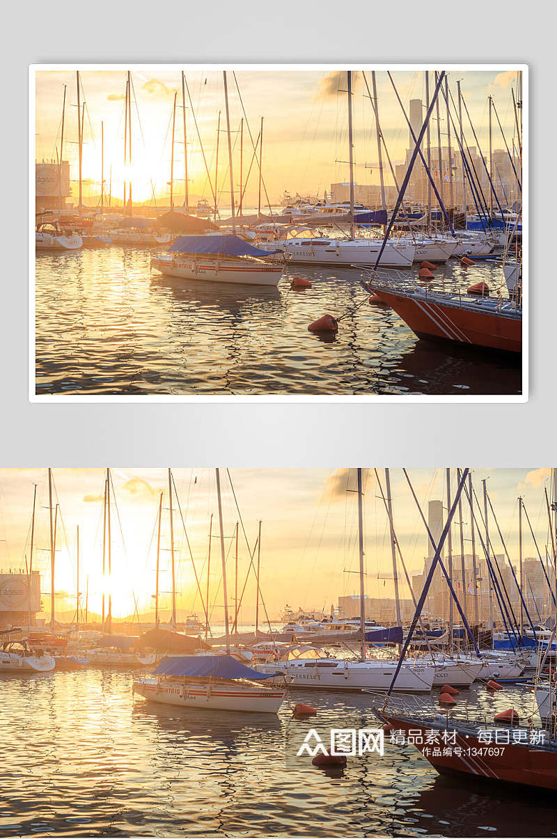 航海船只夕阳高清图片素材