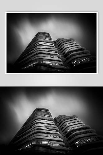 黑白色调城市建筑高清图片
