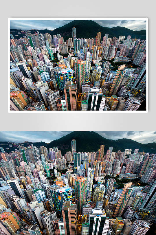 高清鸟瞰城市建筑群图片