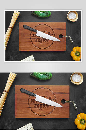 木制菜板商品设计LOGO展示餐饮样机