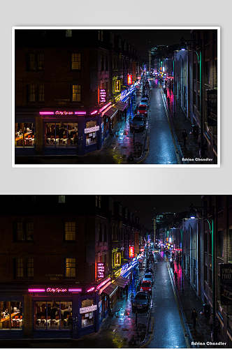 雨后的城市街道高清图片