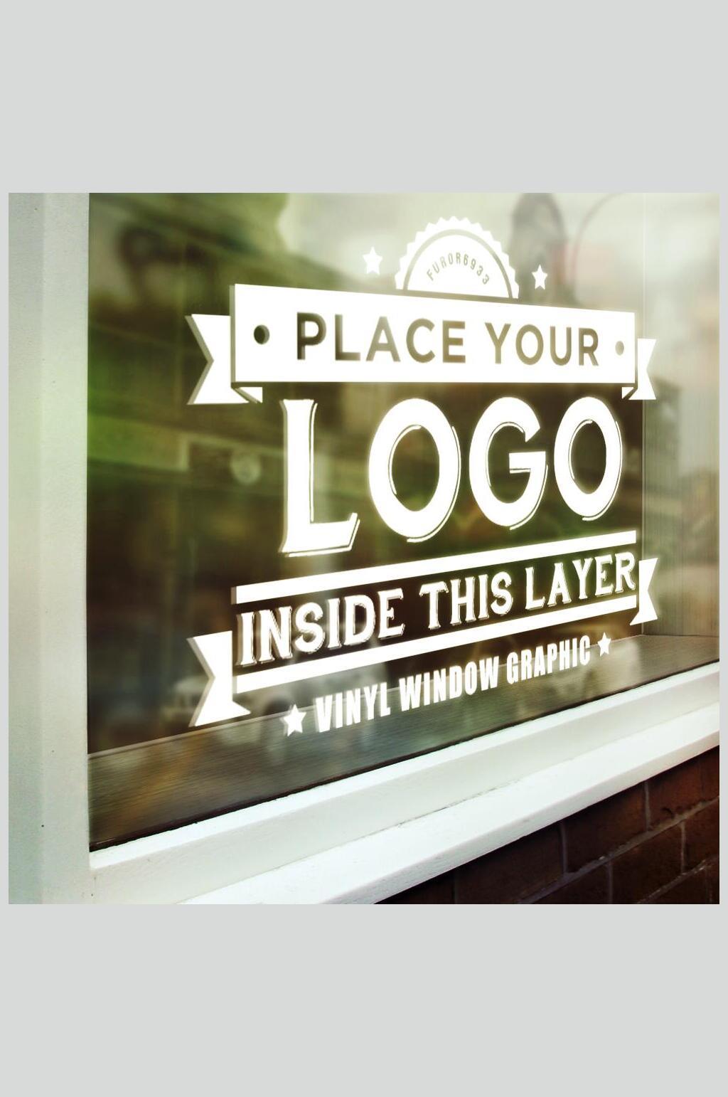 公司装饰LOGO展示玻璃材质样机素材