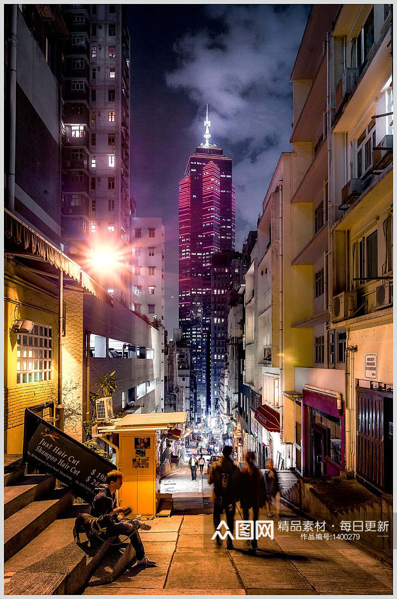 都市街道夜景高清图片素材