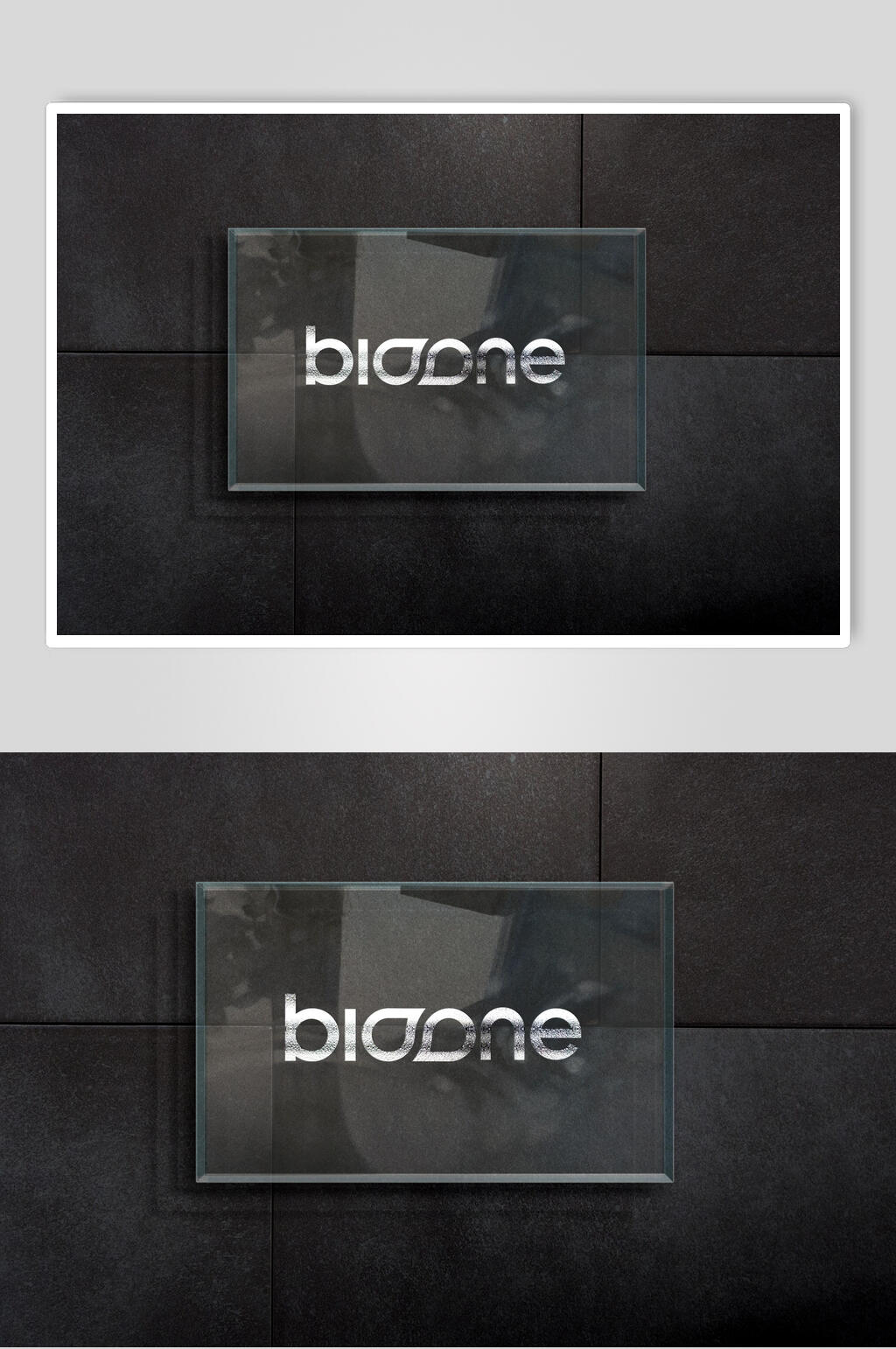 公司外墙产品LOGO展示玻璃材质样机素材