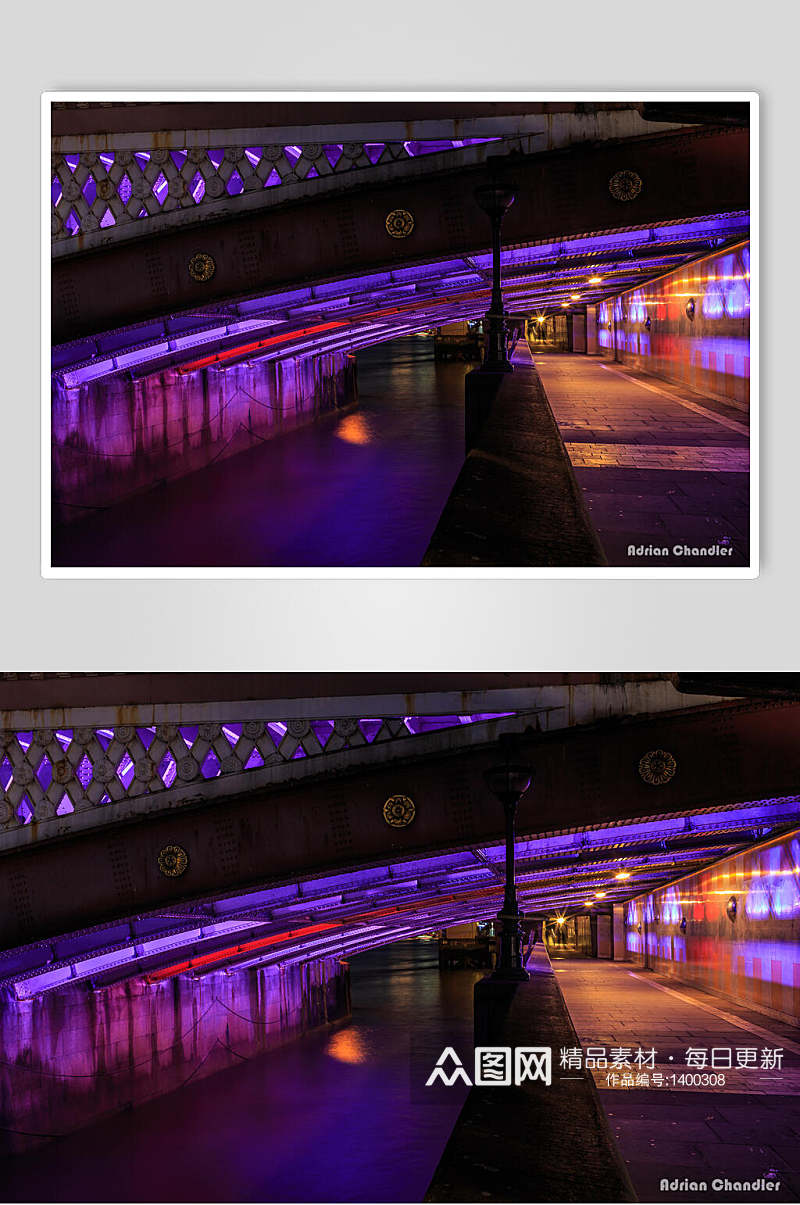 城市大桥夜景高清图片素材