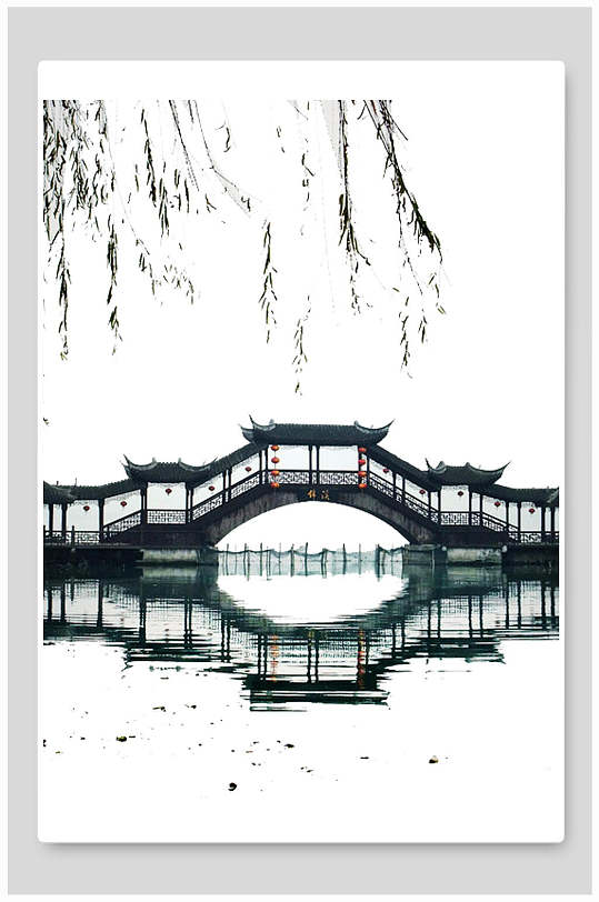 中国风背景风雨桥