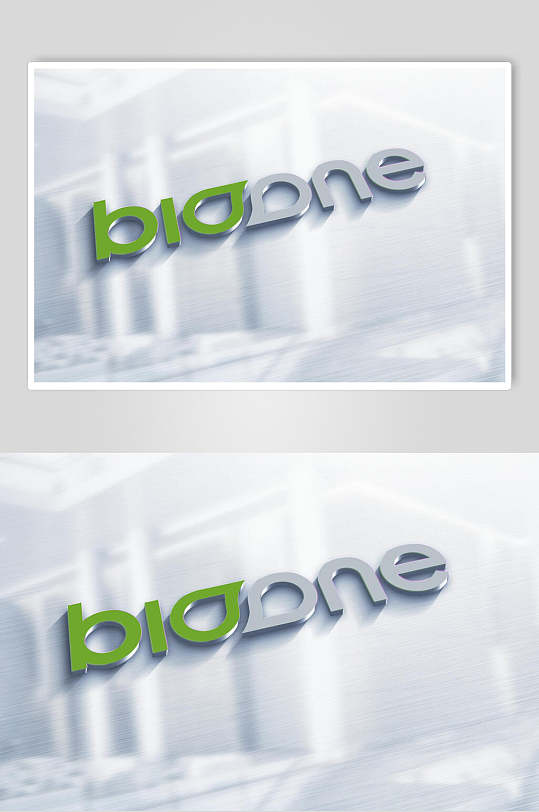 环保绿色LOGO展示玻璃材质样机-众图网