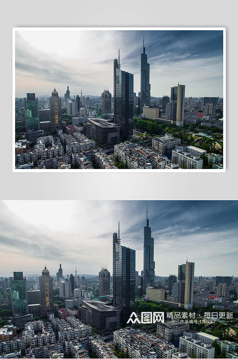 远眺南京市中心风景高清壁纸图片素材