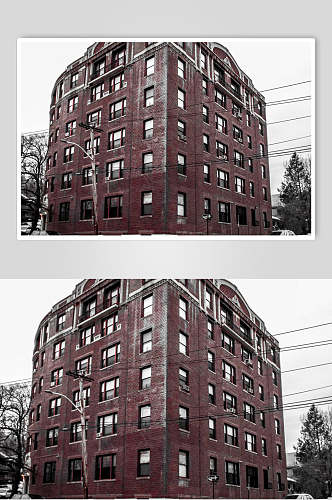 冬季红色建筑高清图片