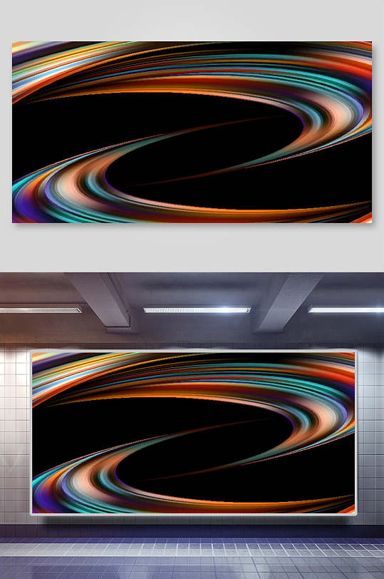 时尚潮流背景渐变漩涡光带海报背景