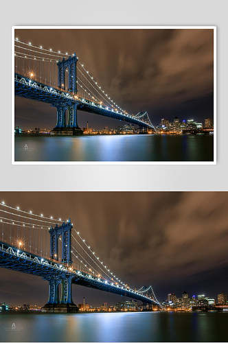 大桥夜景高清图片