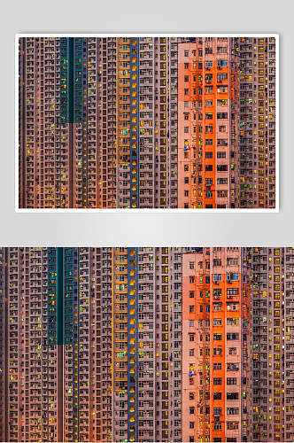 城市居民楼层拍摄高清图片