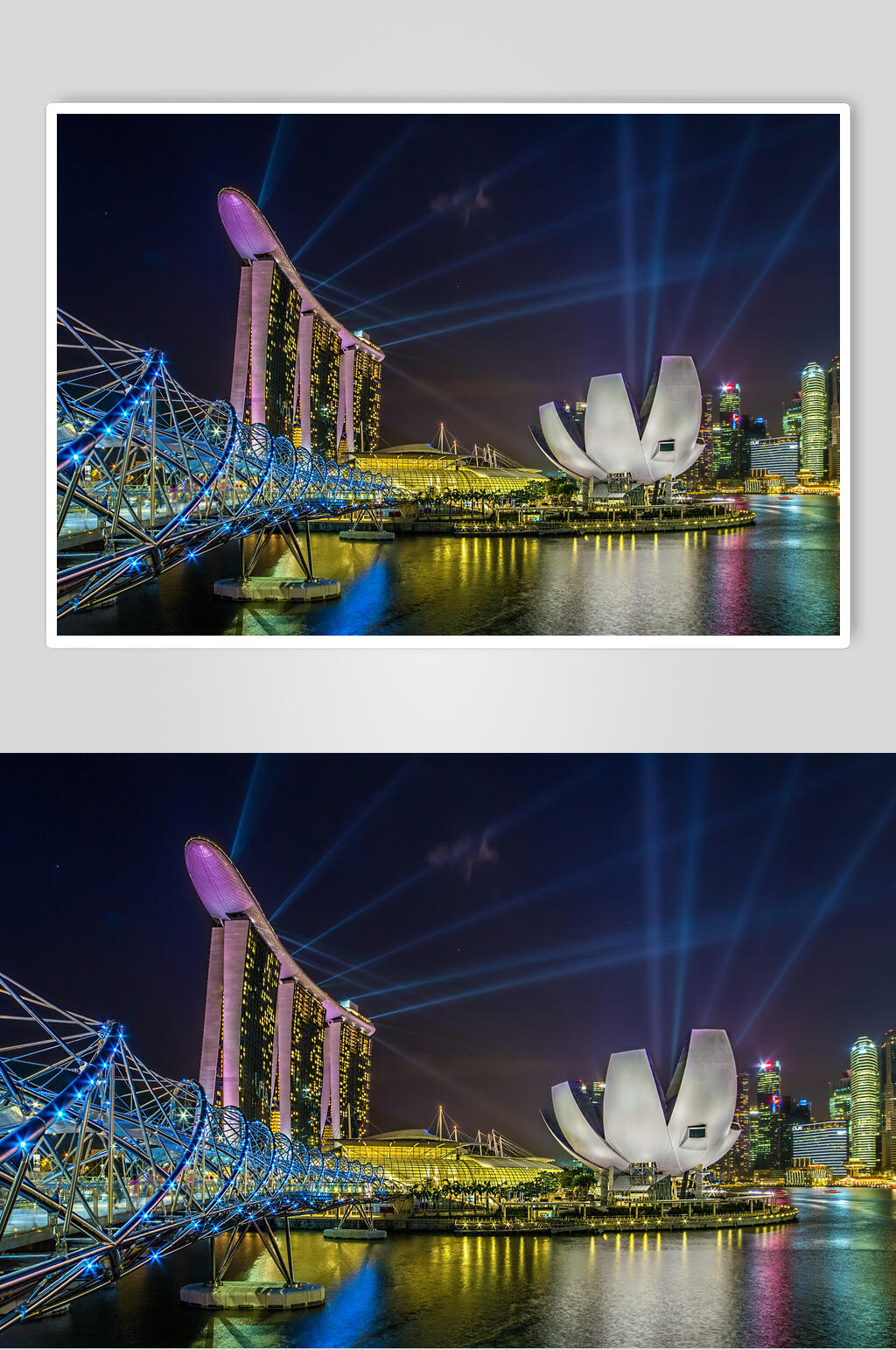 夜景光束建筑高清图片素材