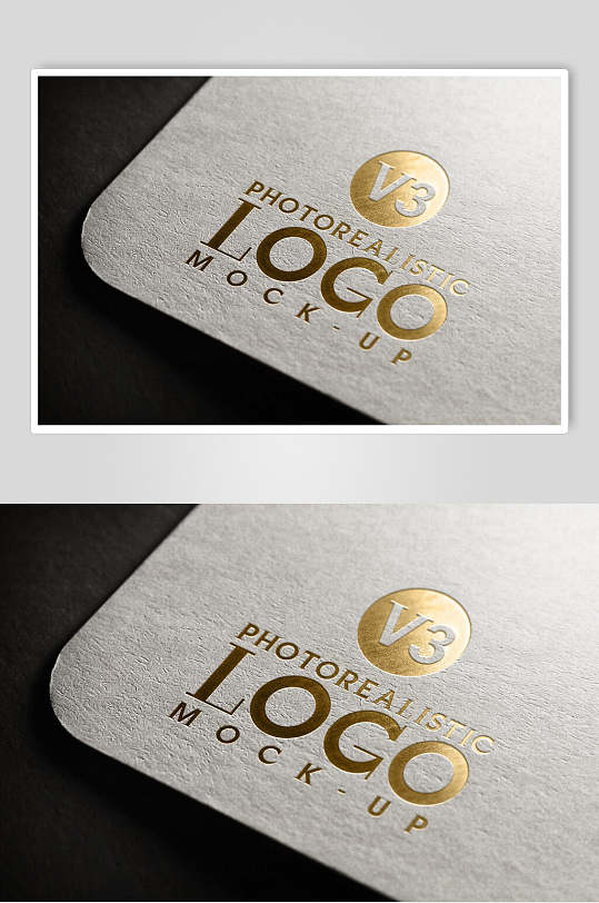 金色产品设计感LOGO展示纸材质样机