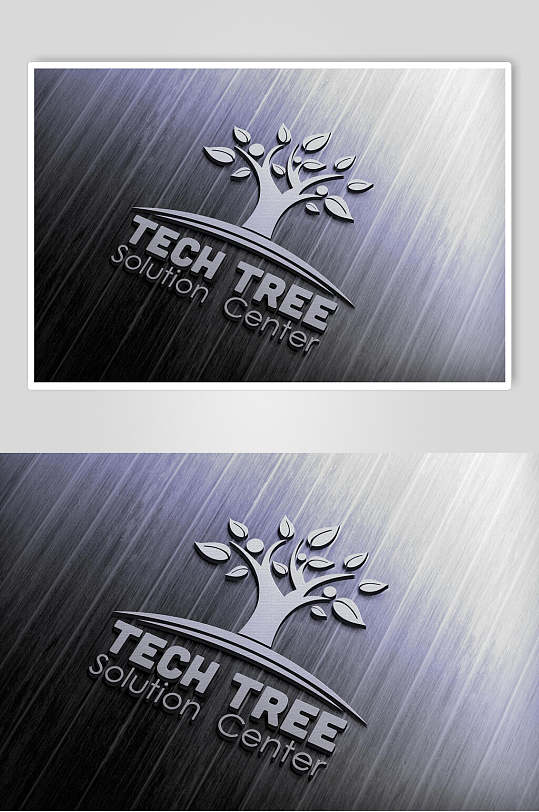 树型拉丝金属logo样机