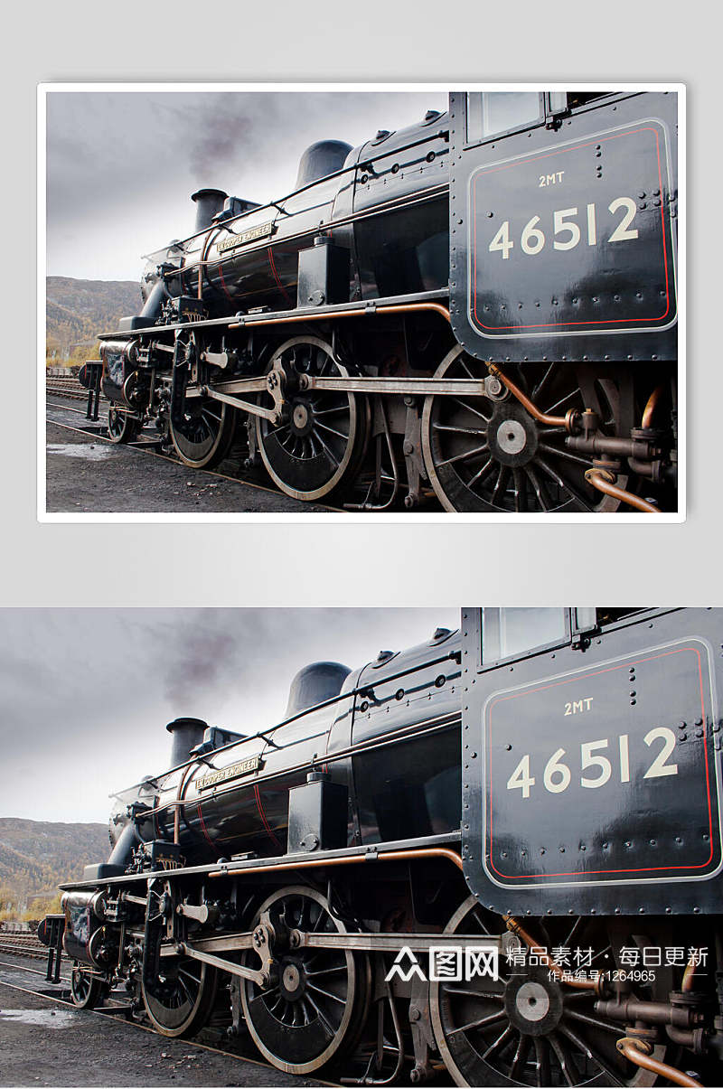 蒸汽火车头照片图片素材