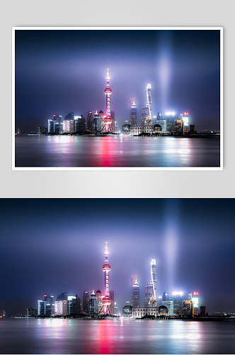 上海夜景东方明珠高清图片