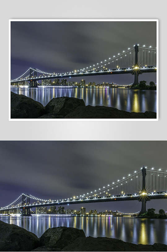 灯光大桥交通高清图片