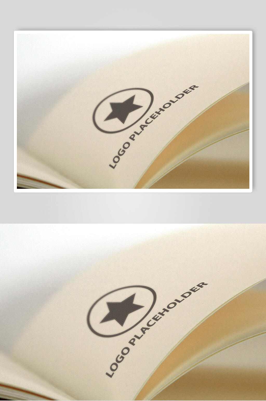 纸材质五角星logo展示样机素材