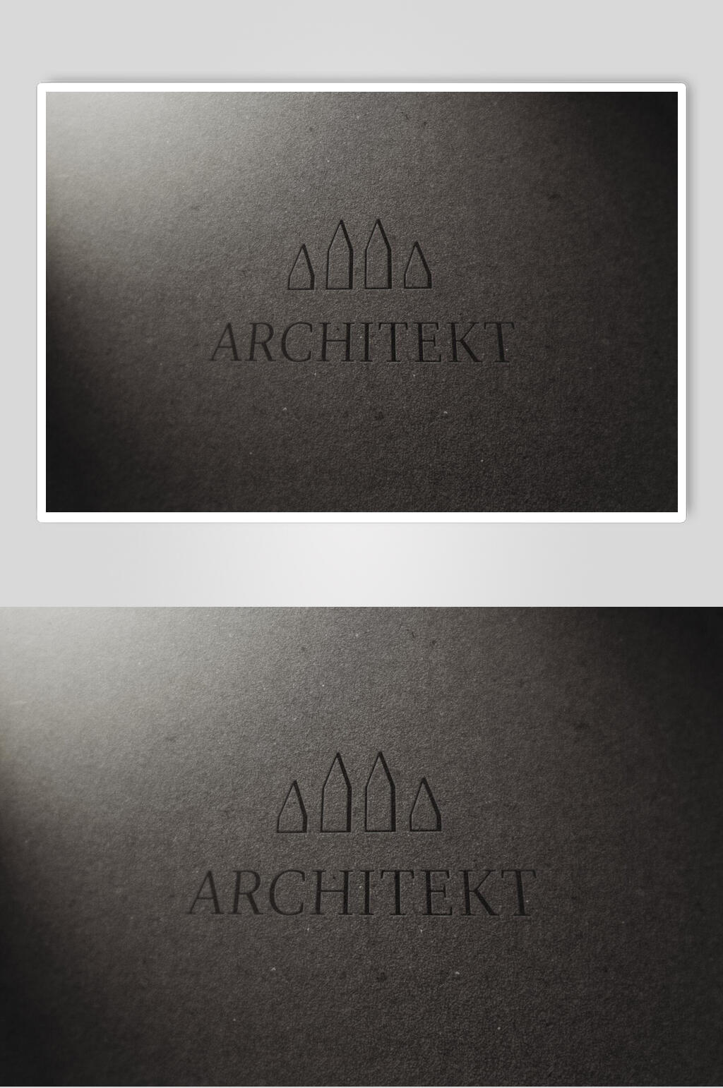 样机褐色墙面LOGO展示素材