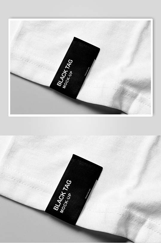白色衣物黑色标签LOGO展示T桖样机