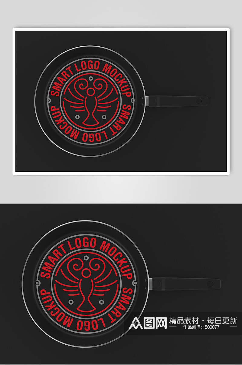 红色小龙虾平面logo展示样机素材
