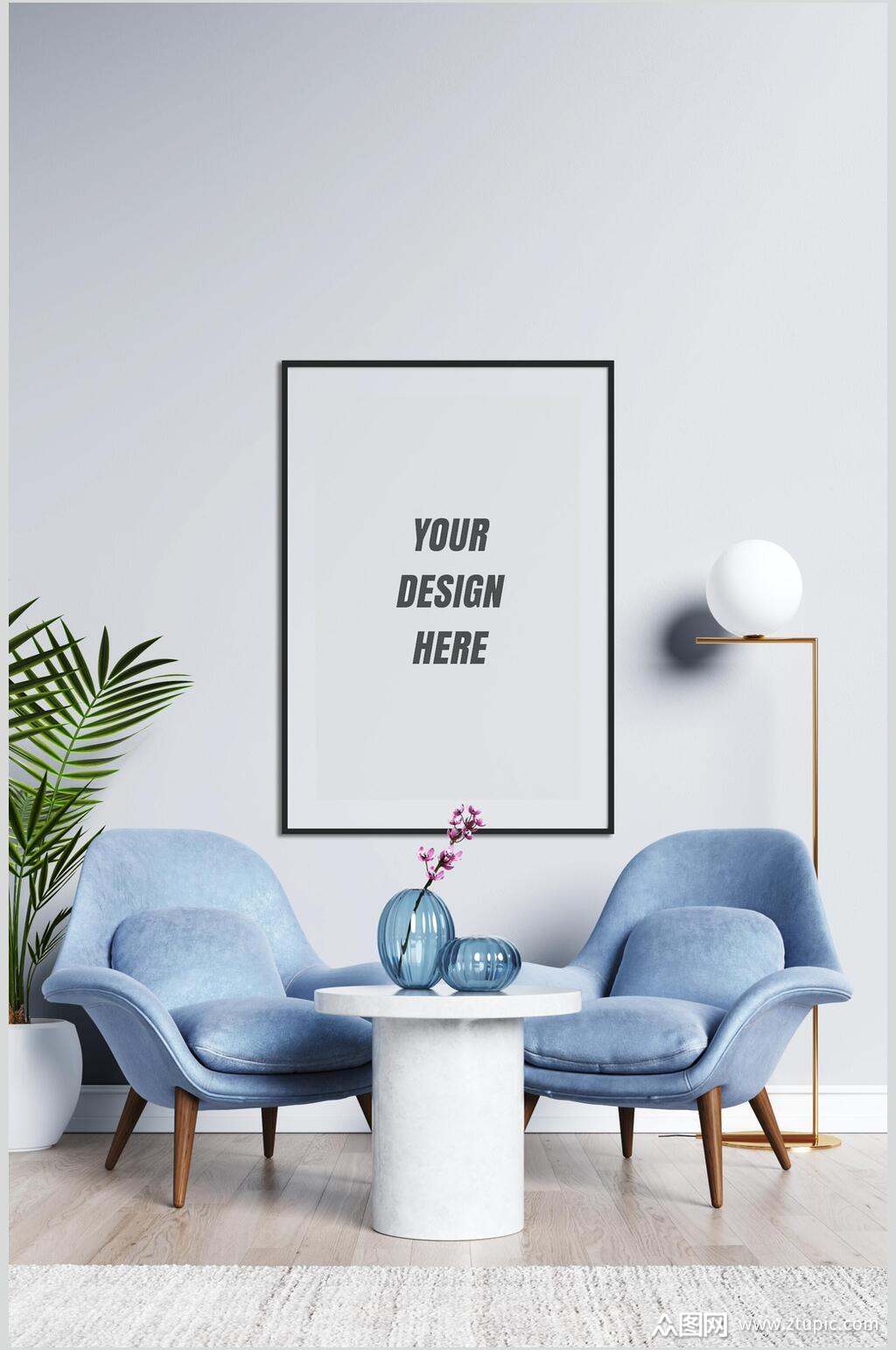 墙壁装饰装饰画样机素材