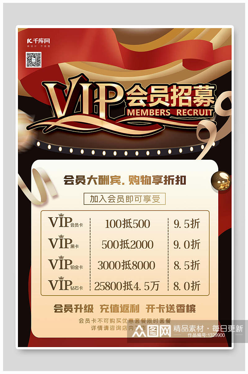 黑金VIP会员招募促销海报素材