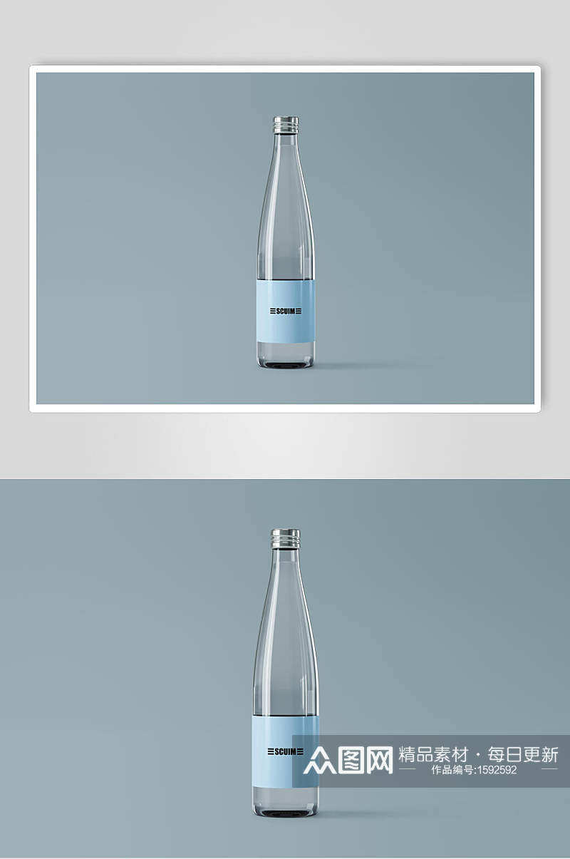 长型玻璃示瓶子LOGO展样机素材