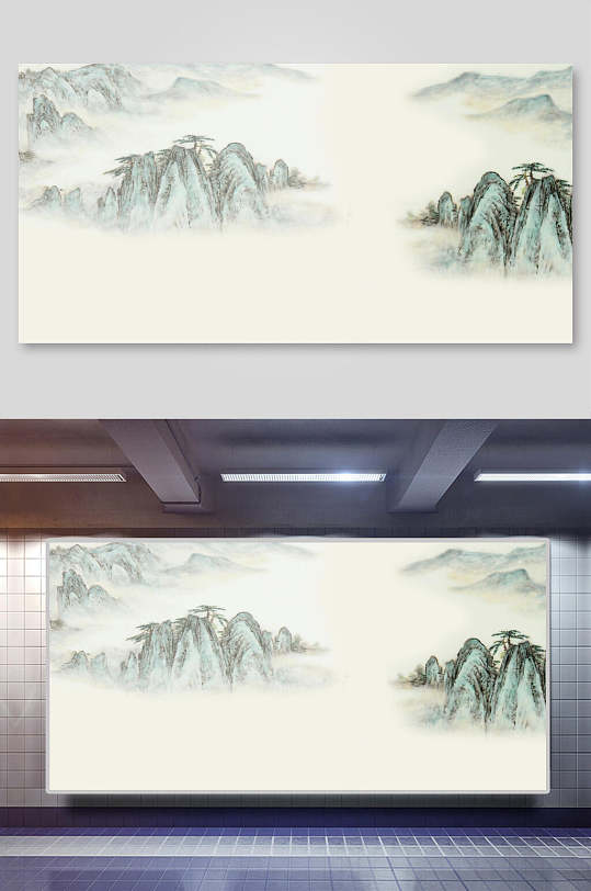 中国风背景素材古风山水图-众图网