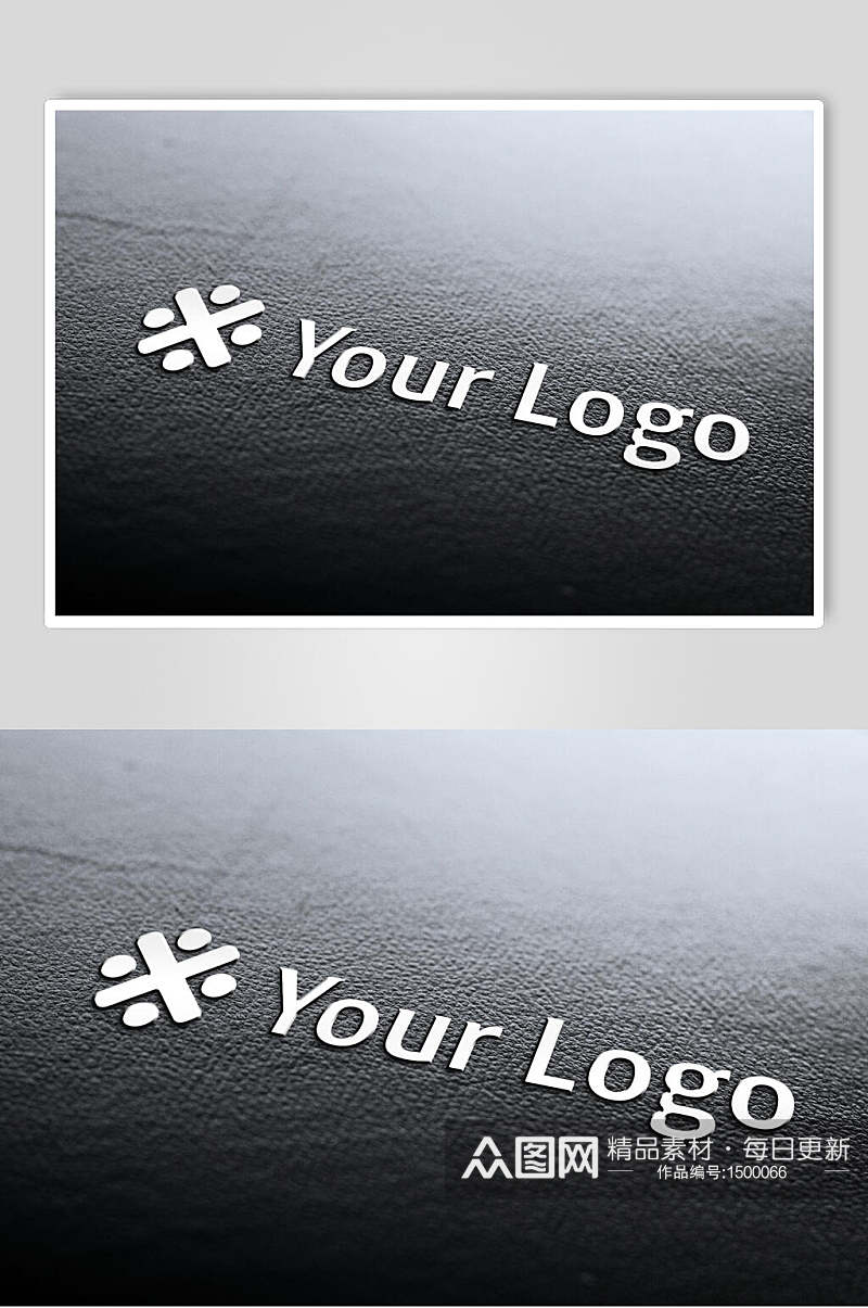 黑色立体文logo展示样机素材