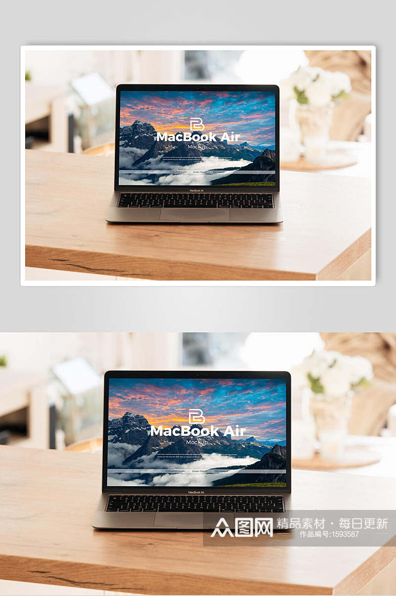 笔记本桌面页面展示样机素材