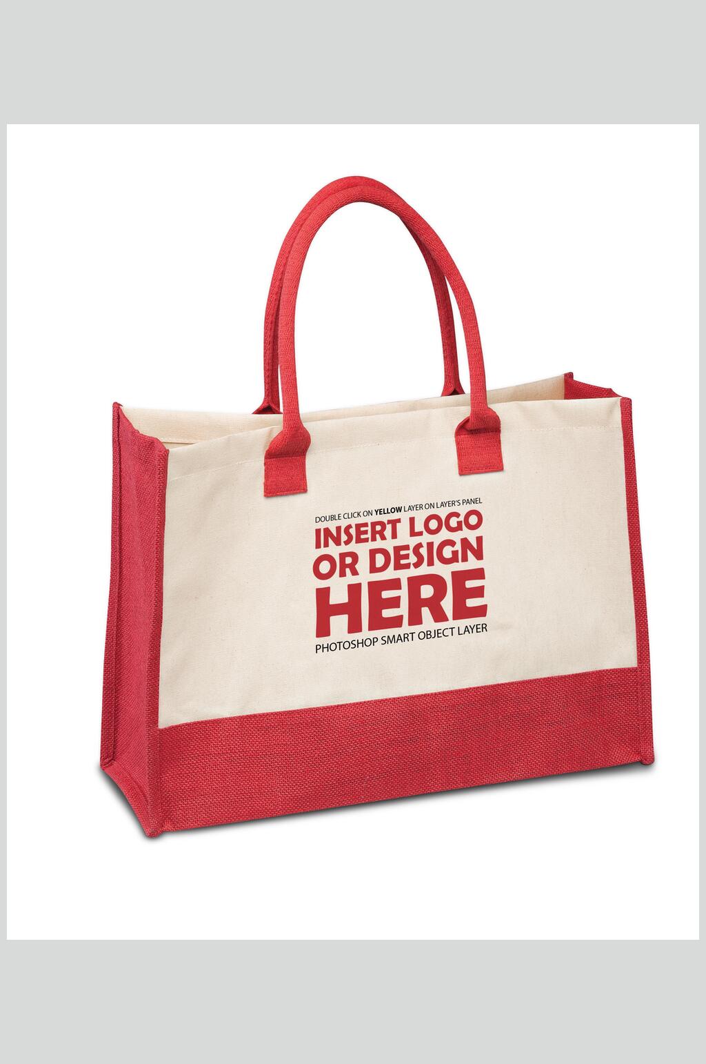 红白色HERE手提LOGO展示布袋素材