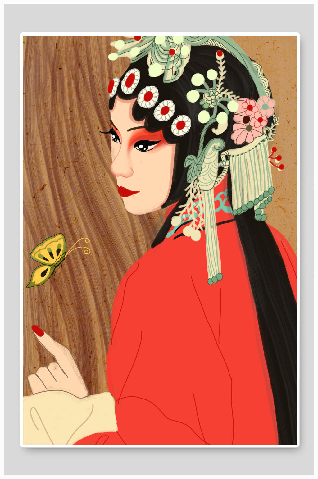戏曲戏剧人物插画素材