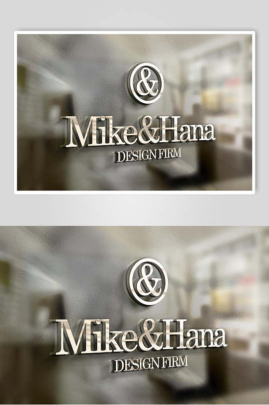 玻璃材质立体纹logo展示样机-众图网