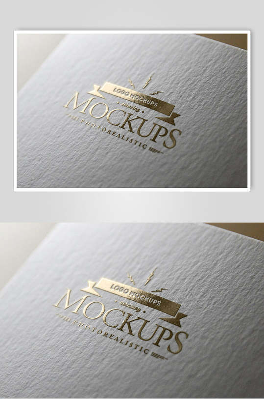 金色立体纹logo展示样机-众图网