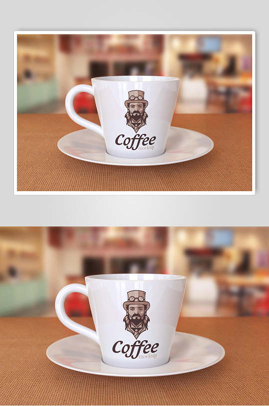 咖啡杯效果logo样机智能贴图