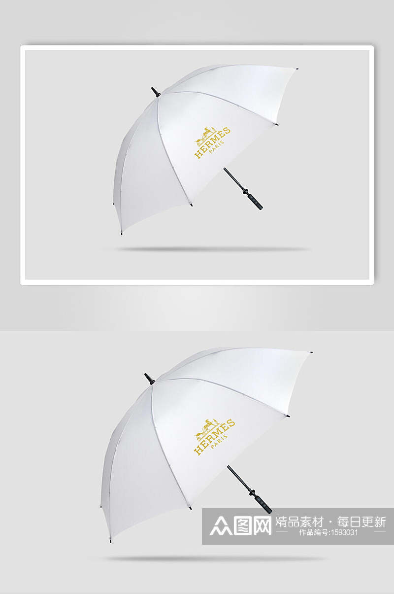 白色雨伞LOGO展示样机素材