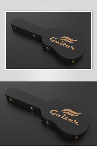 吉他凹凸纹平面展示Logo样机