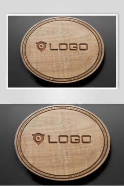 木质凹凸纹logo展示样机