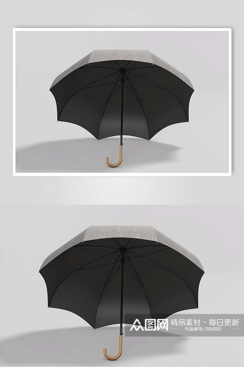 黑色大气logo雨伞样机素材