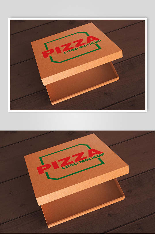 食品披萨平面logo展示样机