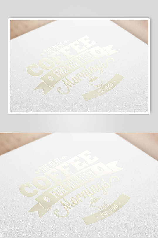 奶白卡片咖啡logo展示样机