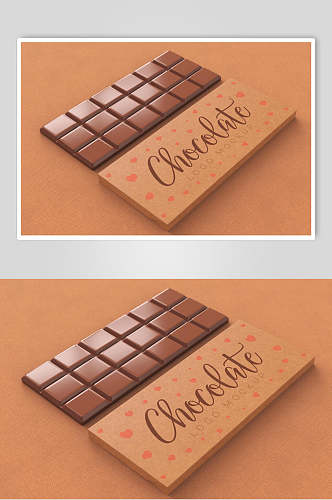 情人节巧克力食品包装心形图案展示样机
