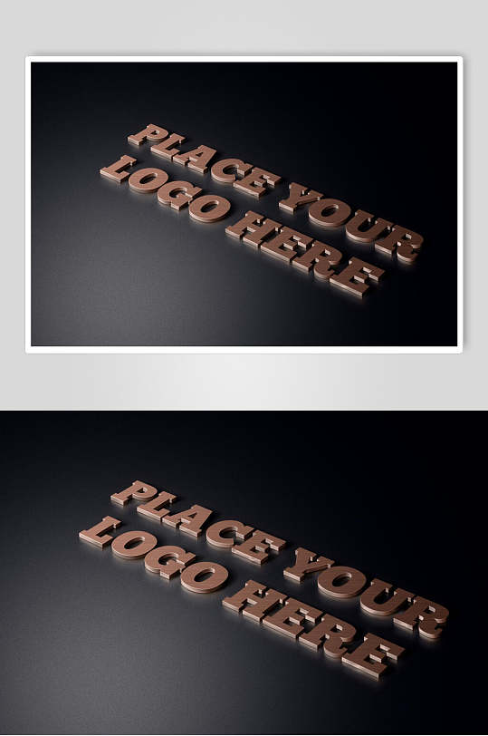 灰黑色立体文logo展示效果样机-众图网