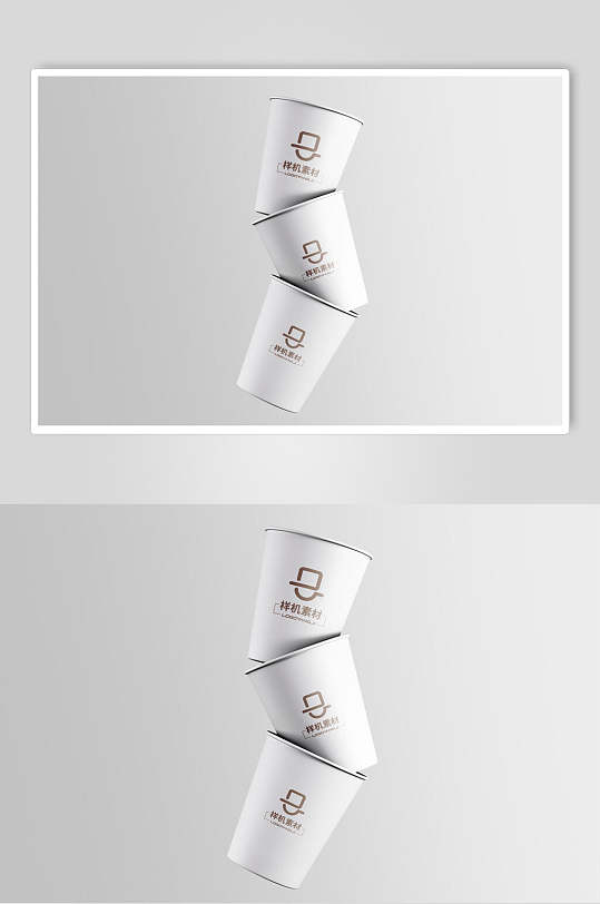 纸杯金色LOGO展示样机-众图网