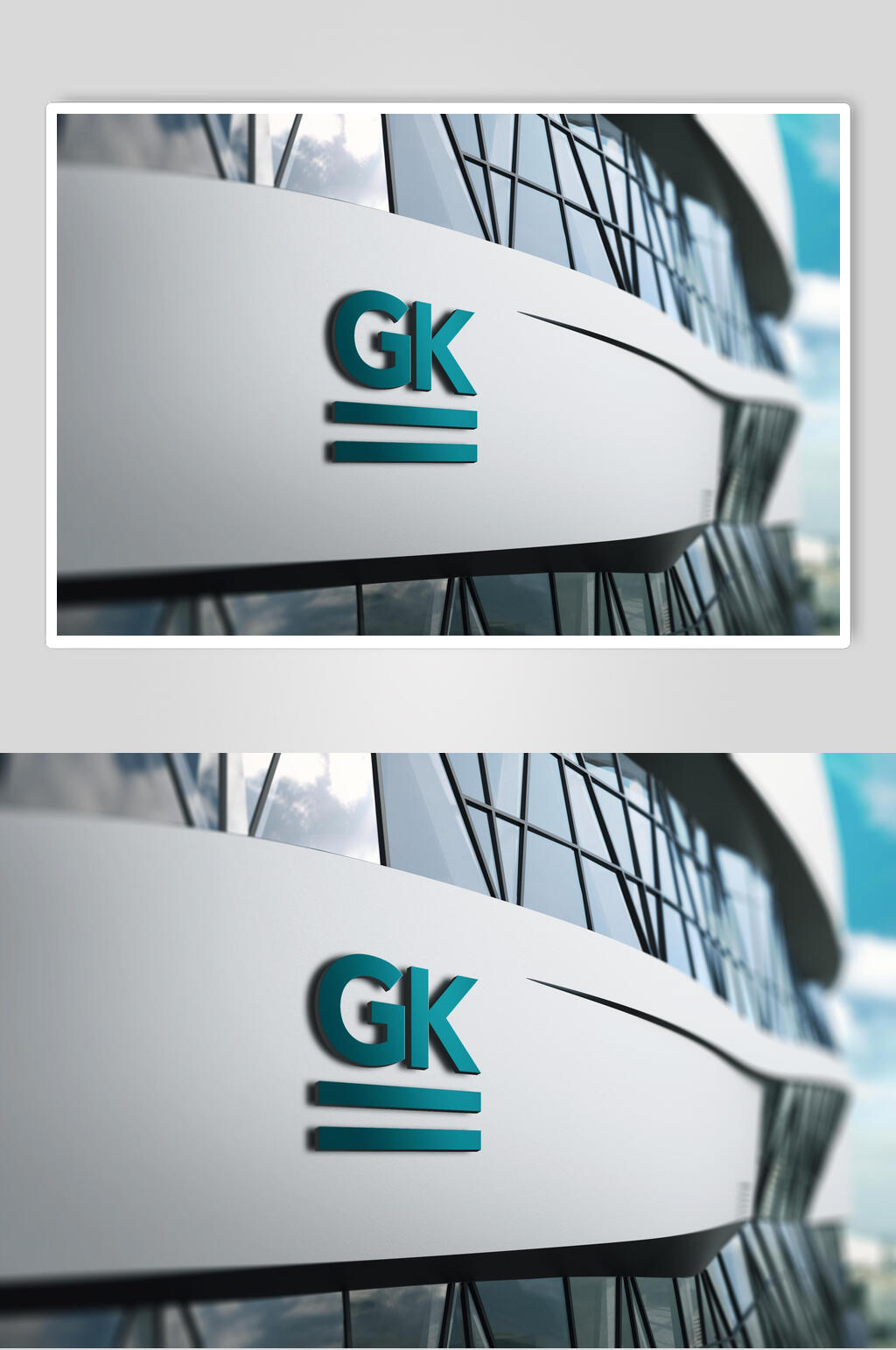 商务楼面立体LOGO展示效果图样机素材